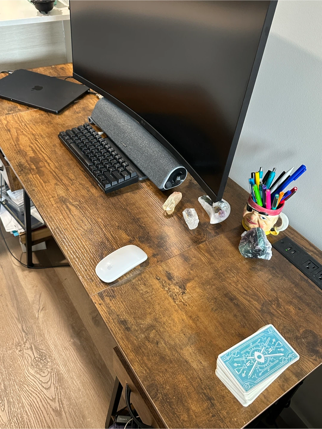 Desk with 2 Drawers - Rustic Brown - photo 5