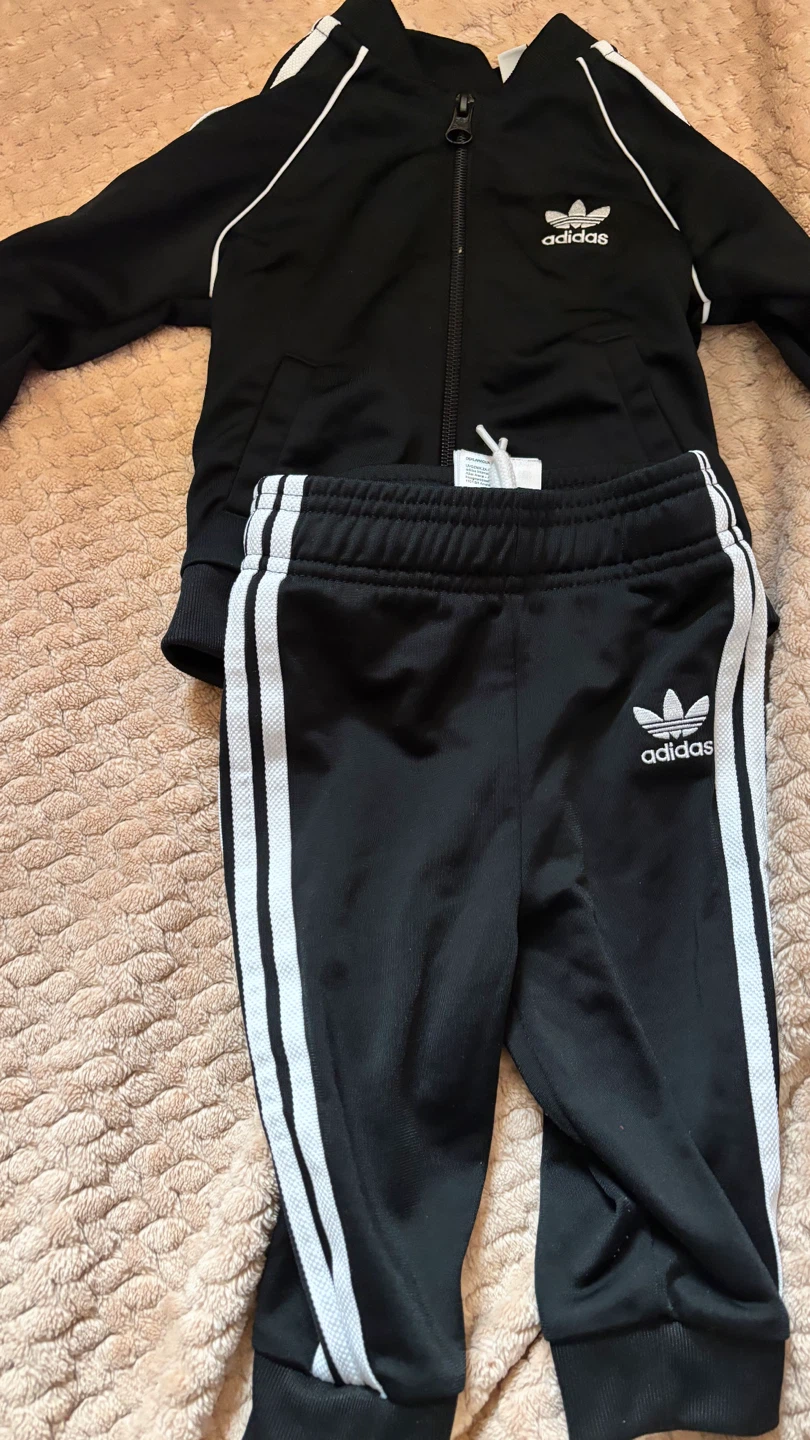 Adidas Baby Tracksuit Black White 75 9M / 6-9M