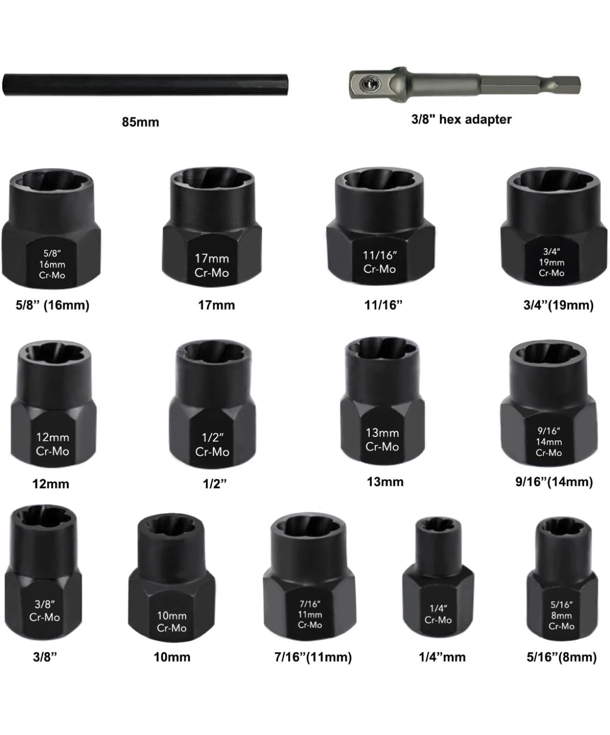 🔥 Heavy Duty 15pc Bolt & Nut Extracto Set | Remove.. - photo 2