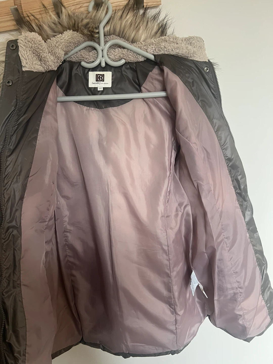 Laundry by Design Puffer Coat with Faux Fur Trim - Size L - photo 4