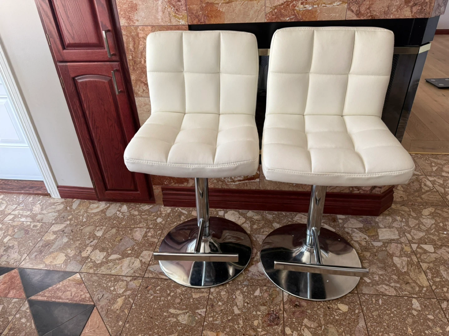 White Bar Stools (Set of 2)