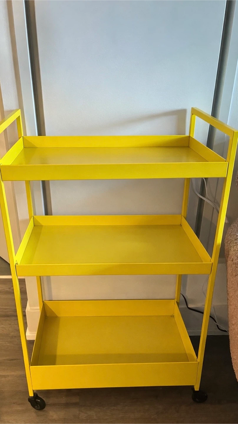 Yellow 3-Tier Rolling Utility Cart