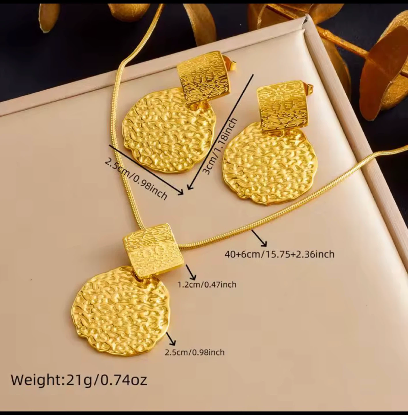 18k gold plated stainless steel set - photo 2