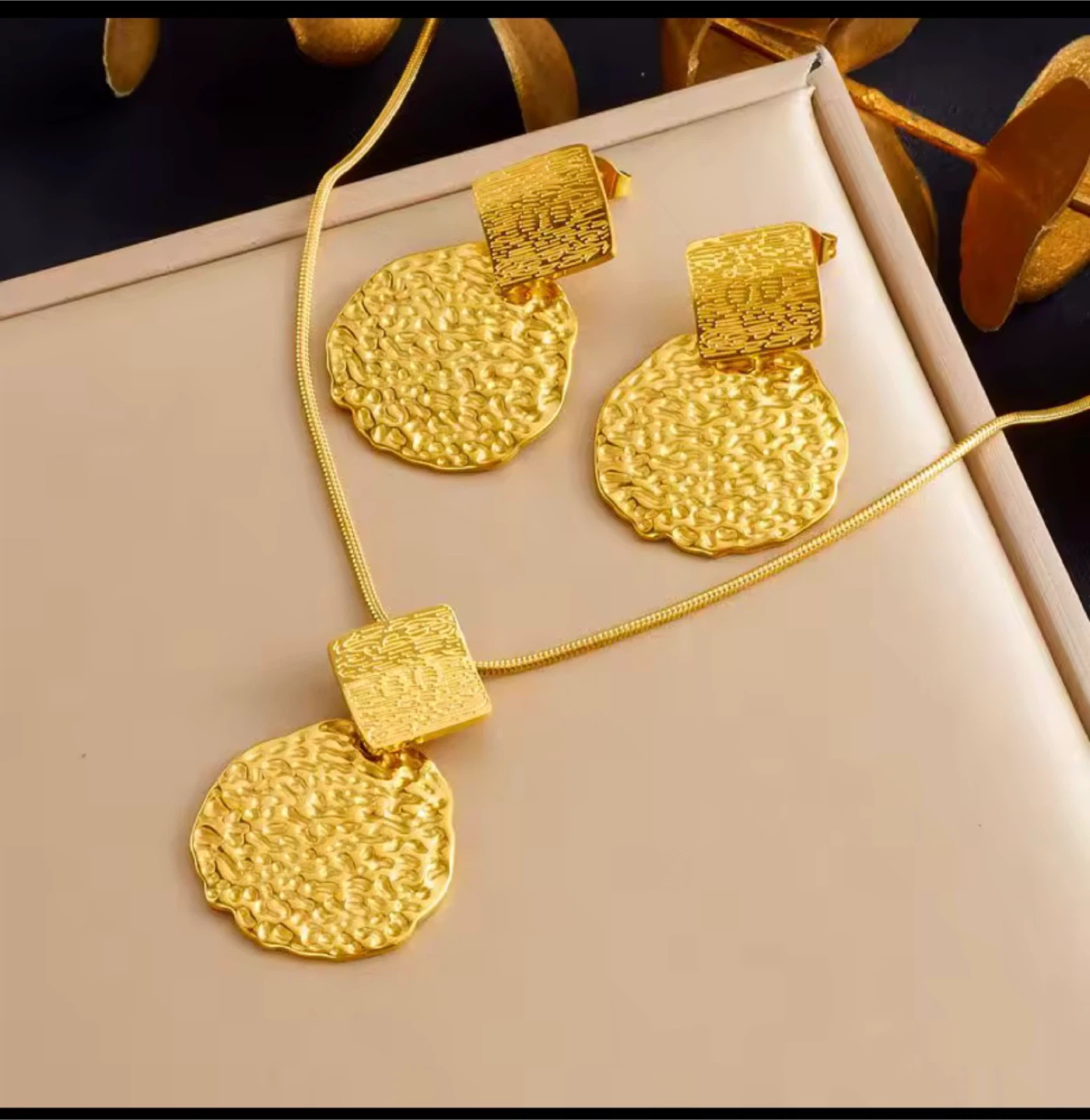 18k gold plated stainless steel set