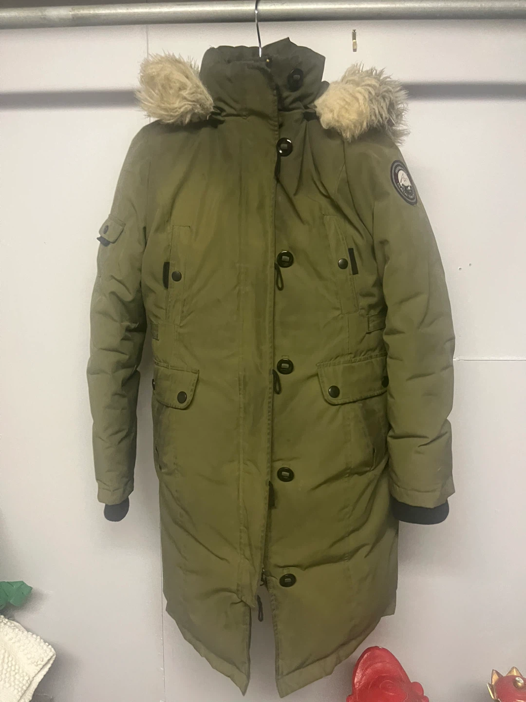 Downfilled Green Glacial Terrain Gear Parka Jacket