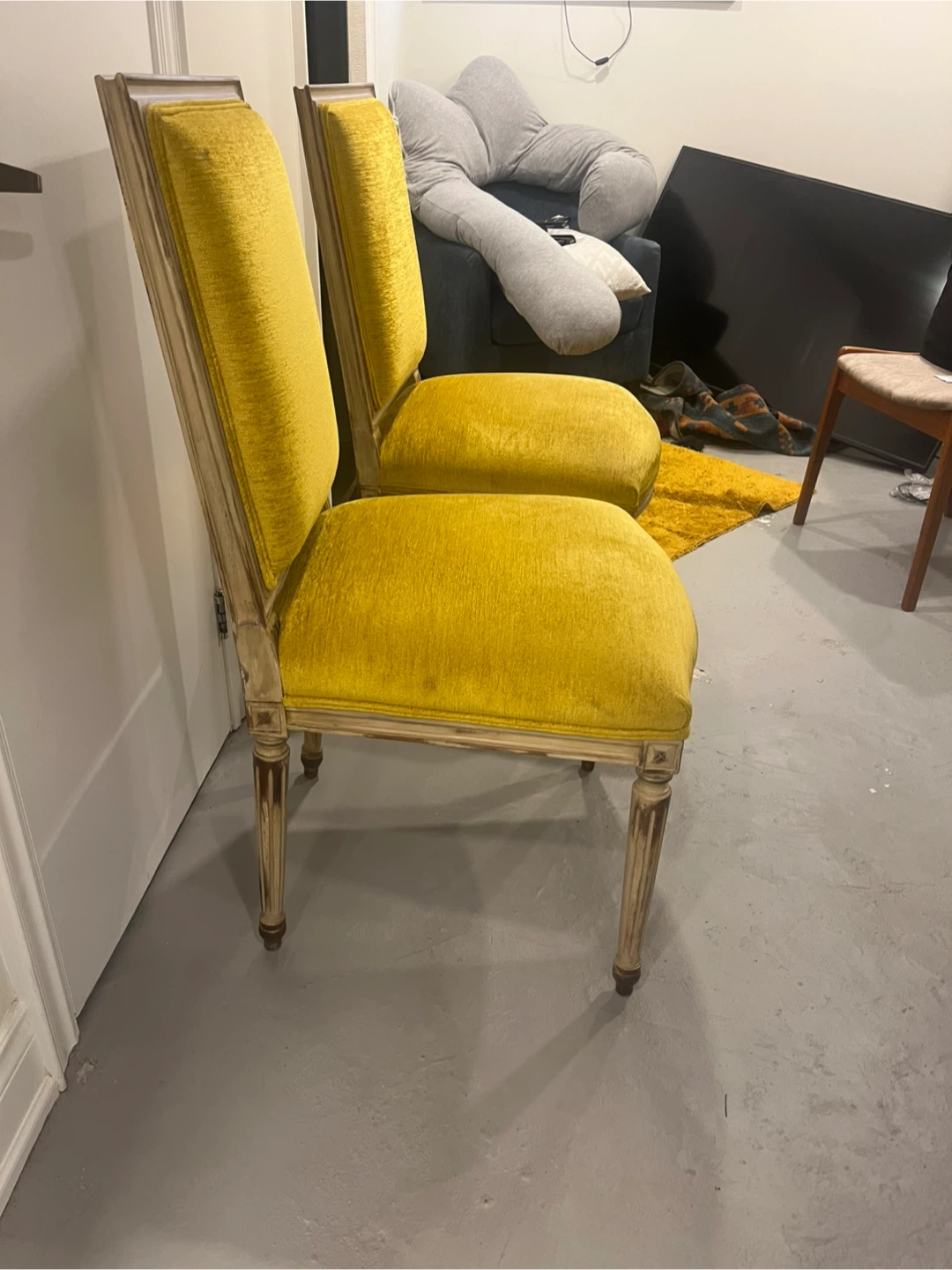 Striking Yellow re-Upholstered Dining Chairs (Set of 2) - photo 2