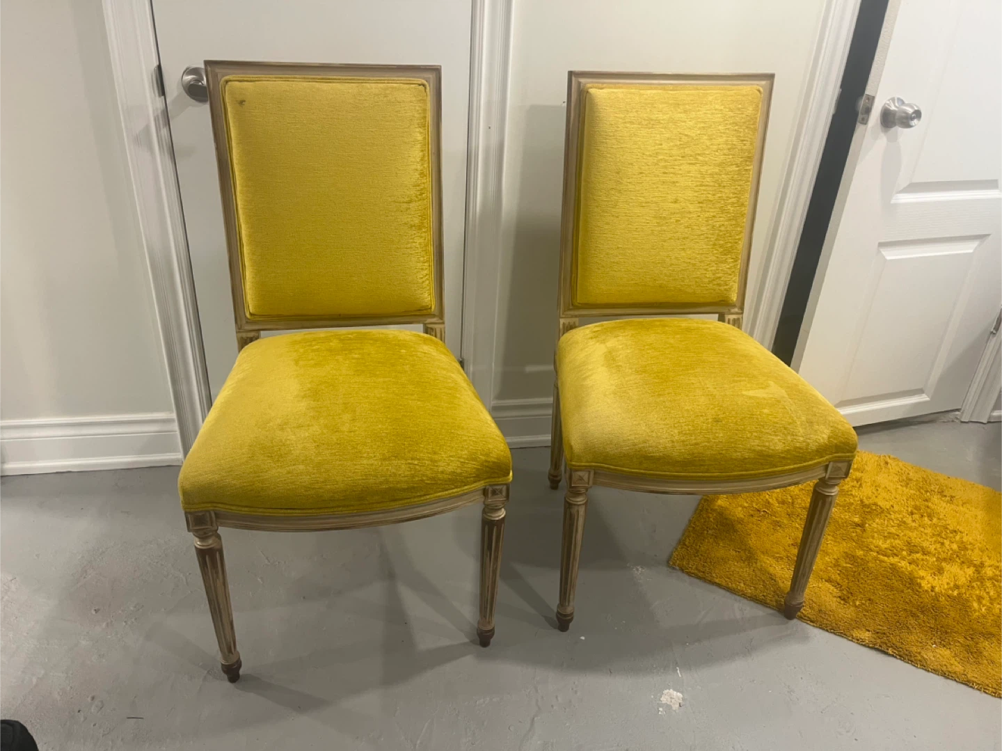 Striking Yellow re-Upholstered Dining Chairs (Set of 2)