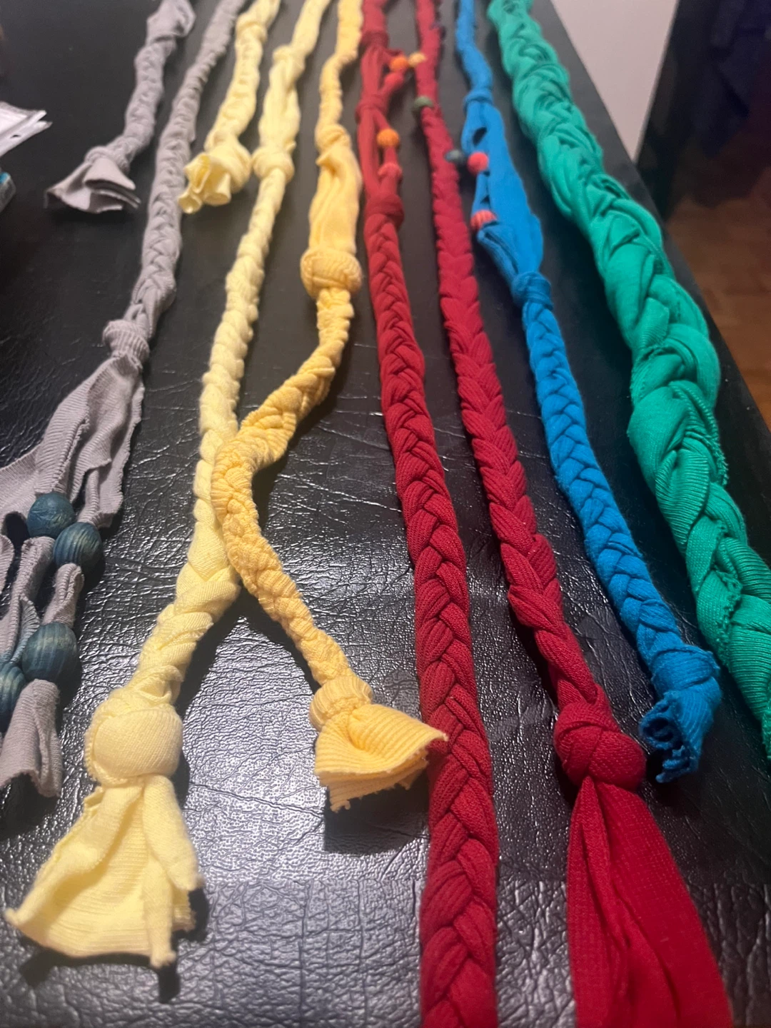 Handmade Braided Fabric Belts with Beads - photo 2