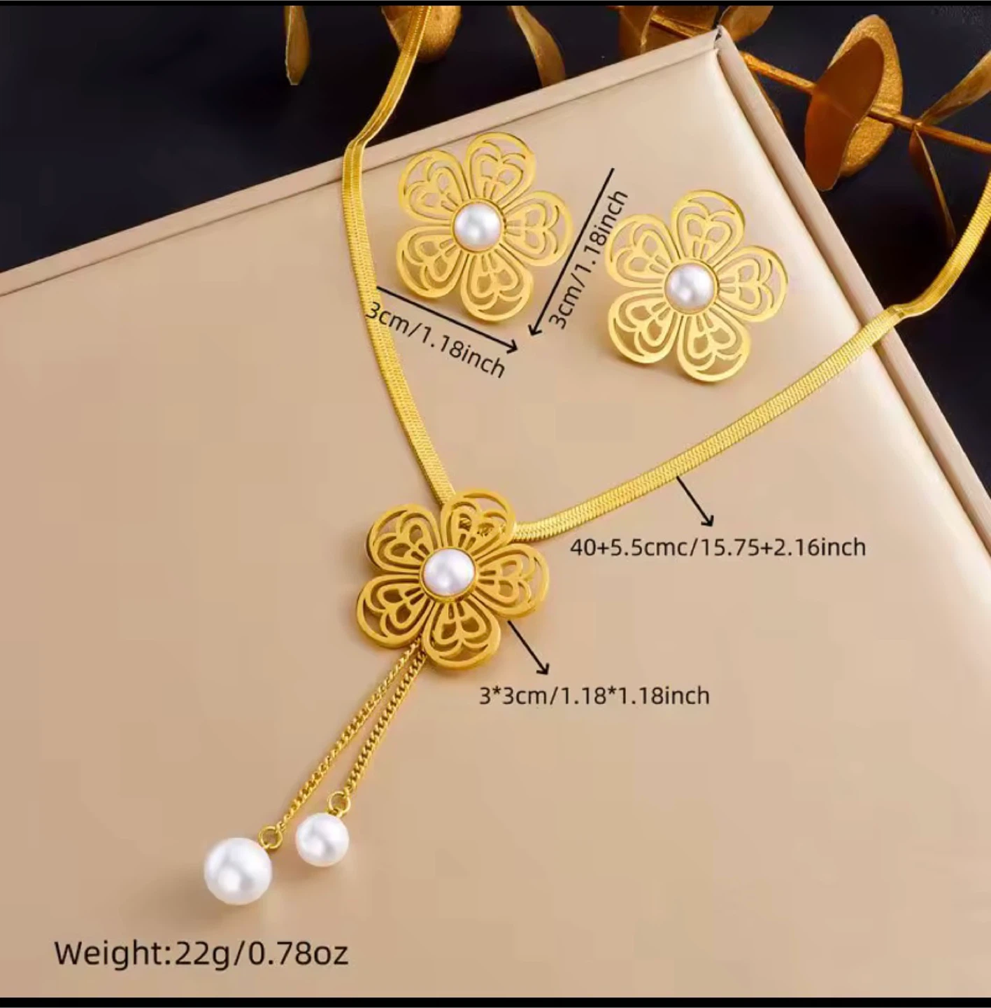 18k gold plated stainless steel set - photo 2