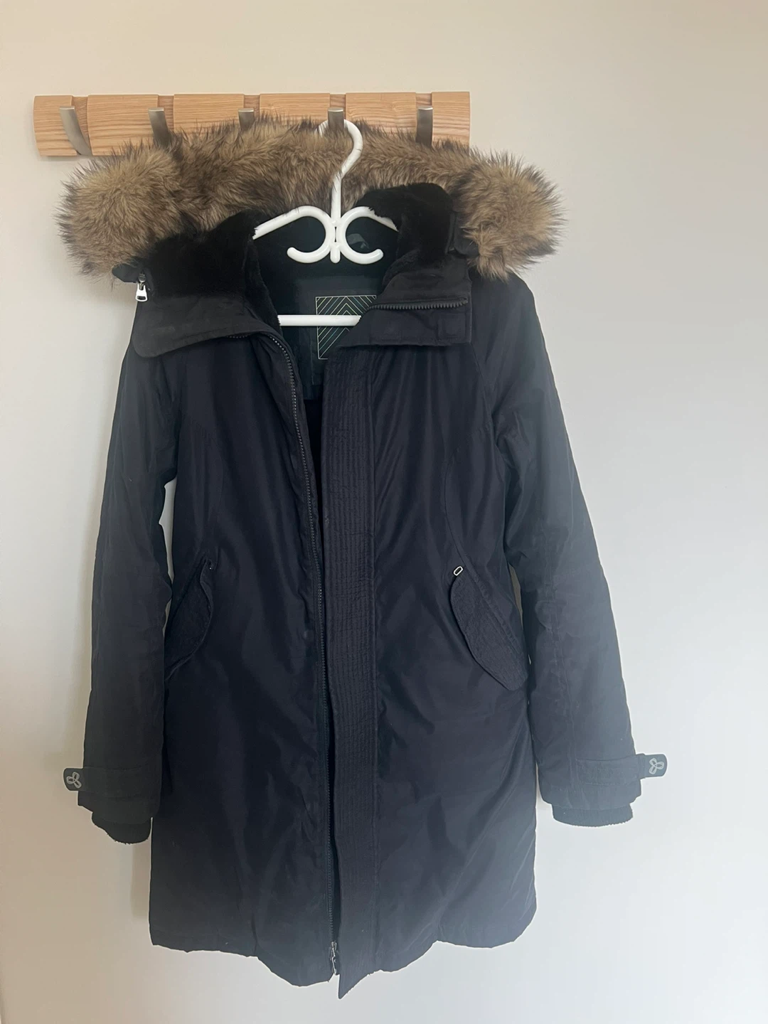 TNA Black Winter Parka with Fur Hood