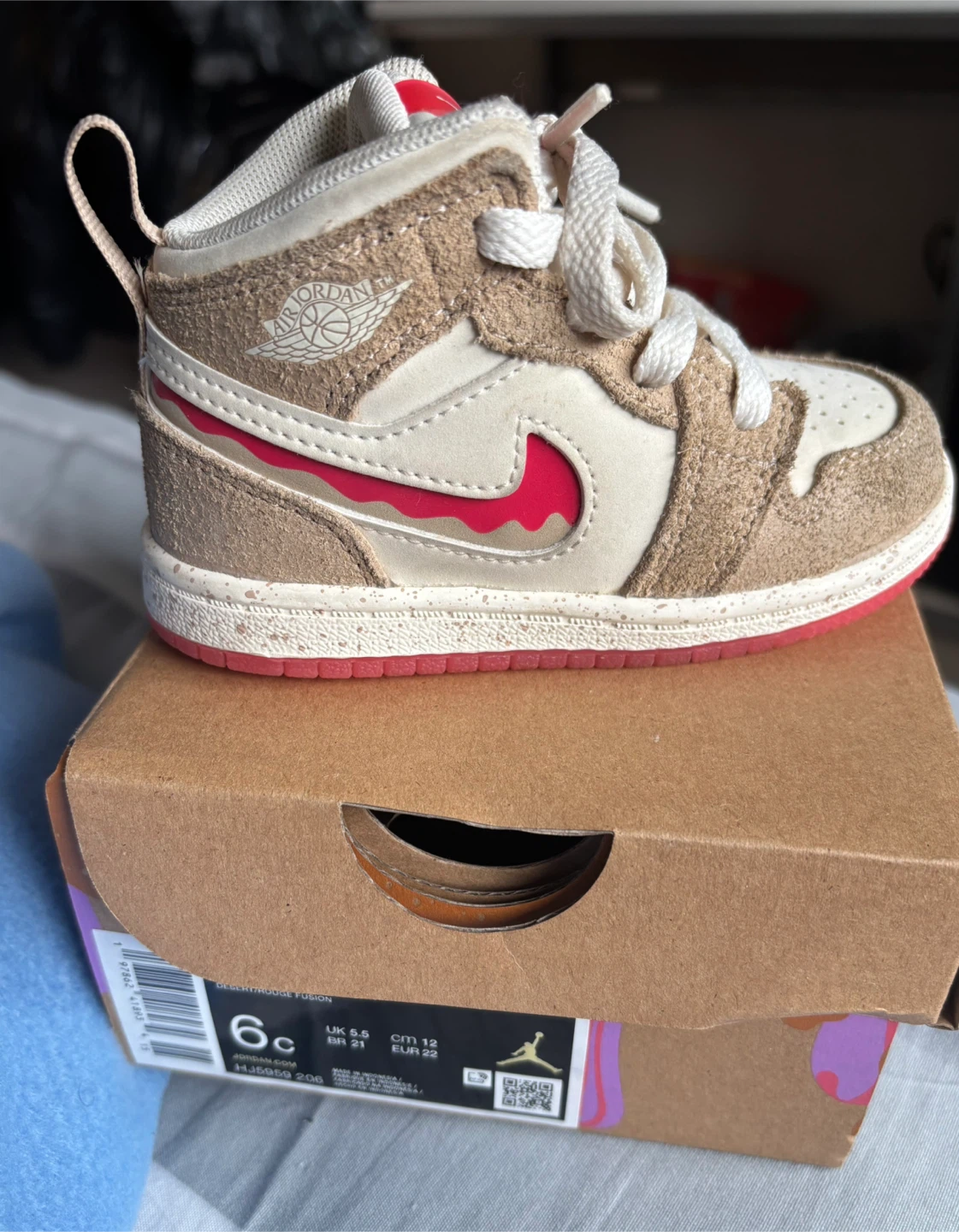 Nike Air Jordan 1 Mid Toddler Shoes Size 6c