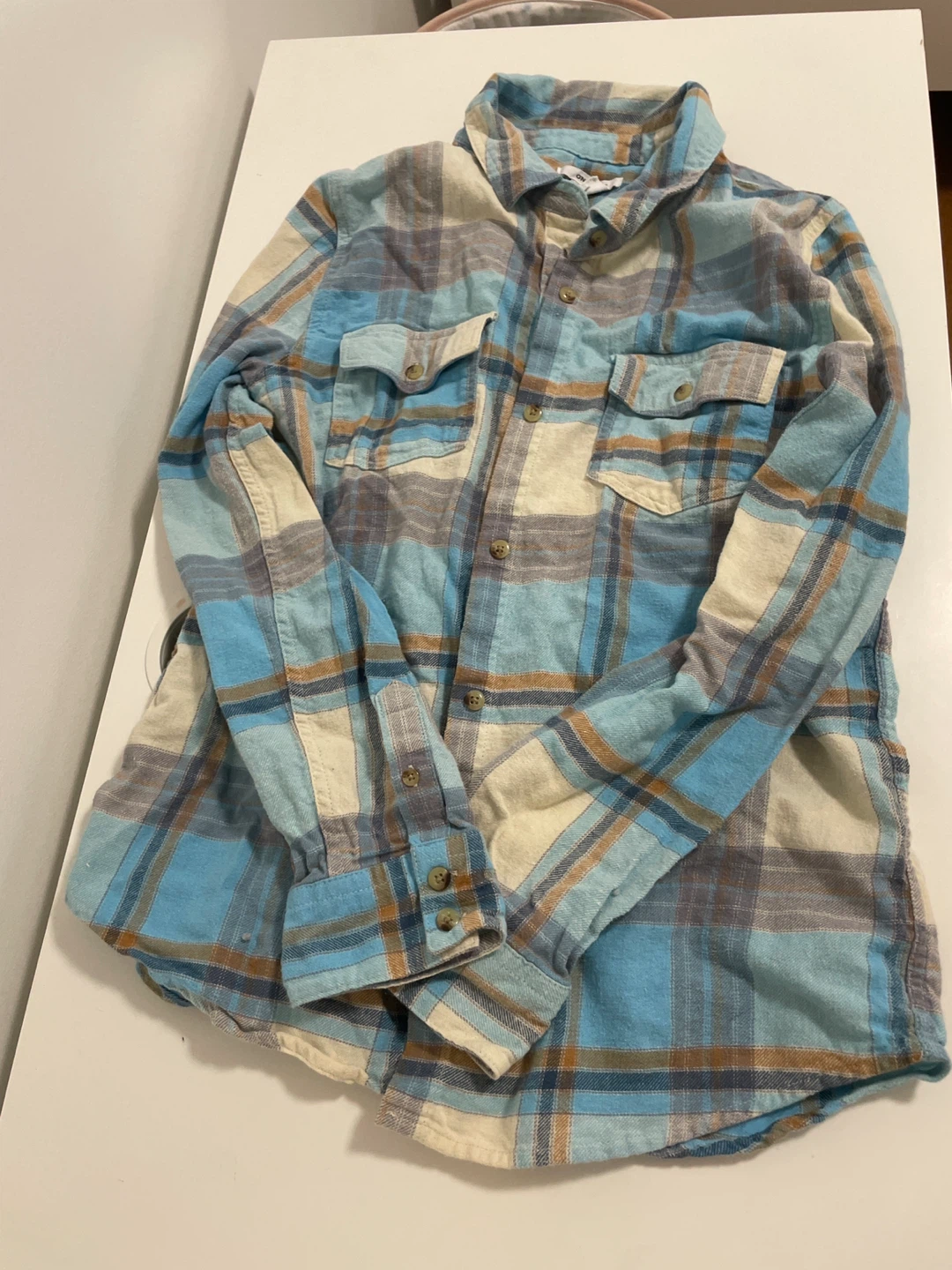 Blue Plaid Flannel Shirt