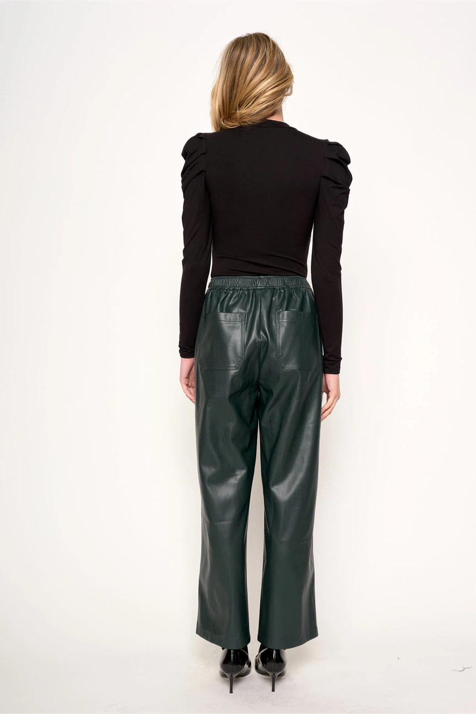 Black Faux Leather Pants - photo 2