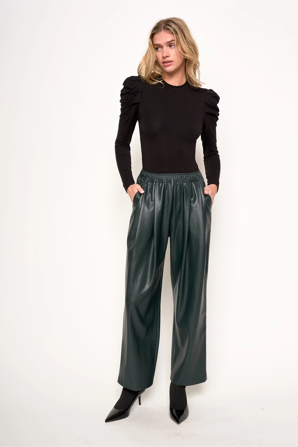 Black Faux Leather Pants