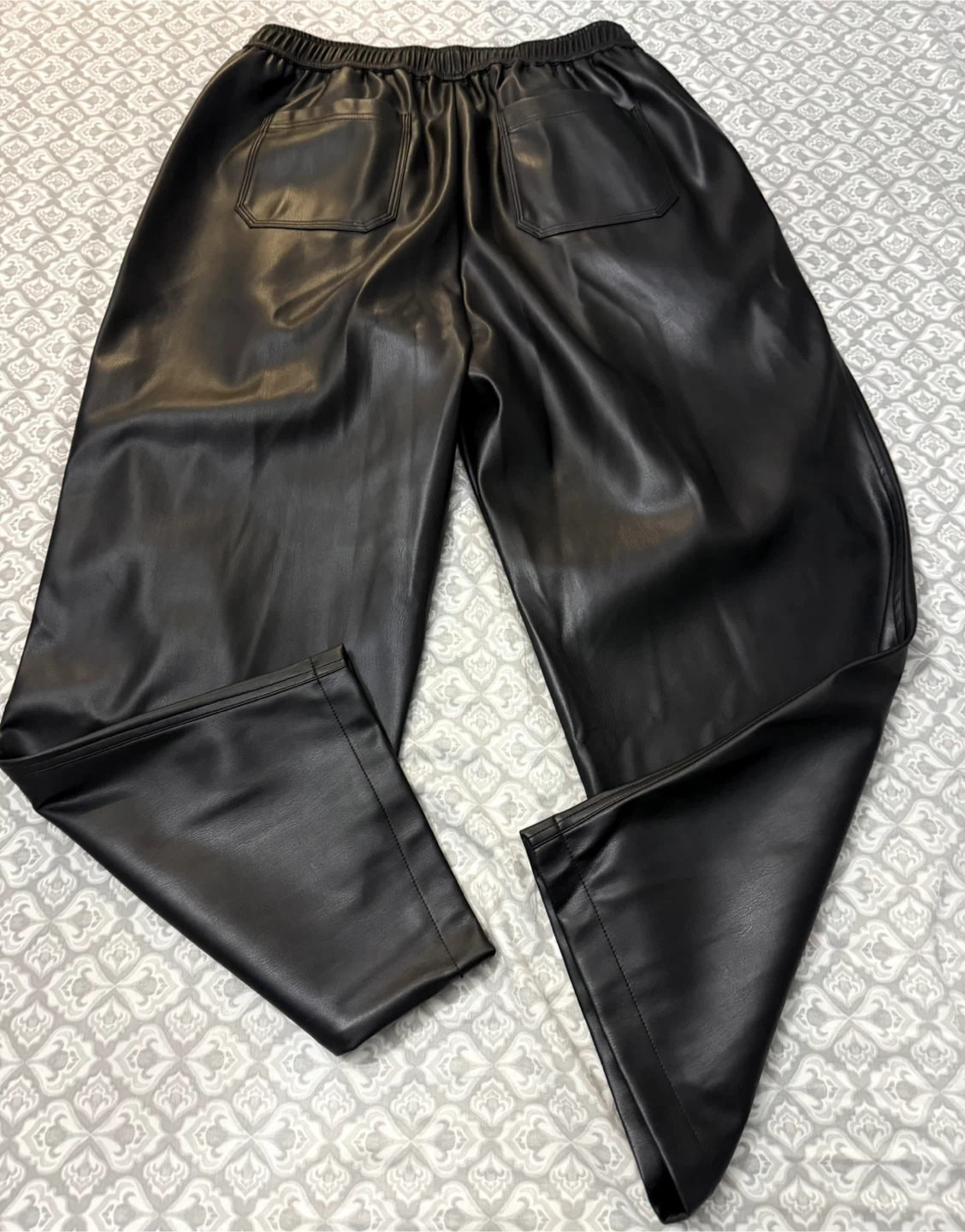 Black Faux Leather Pants - photo 4