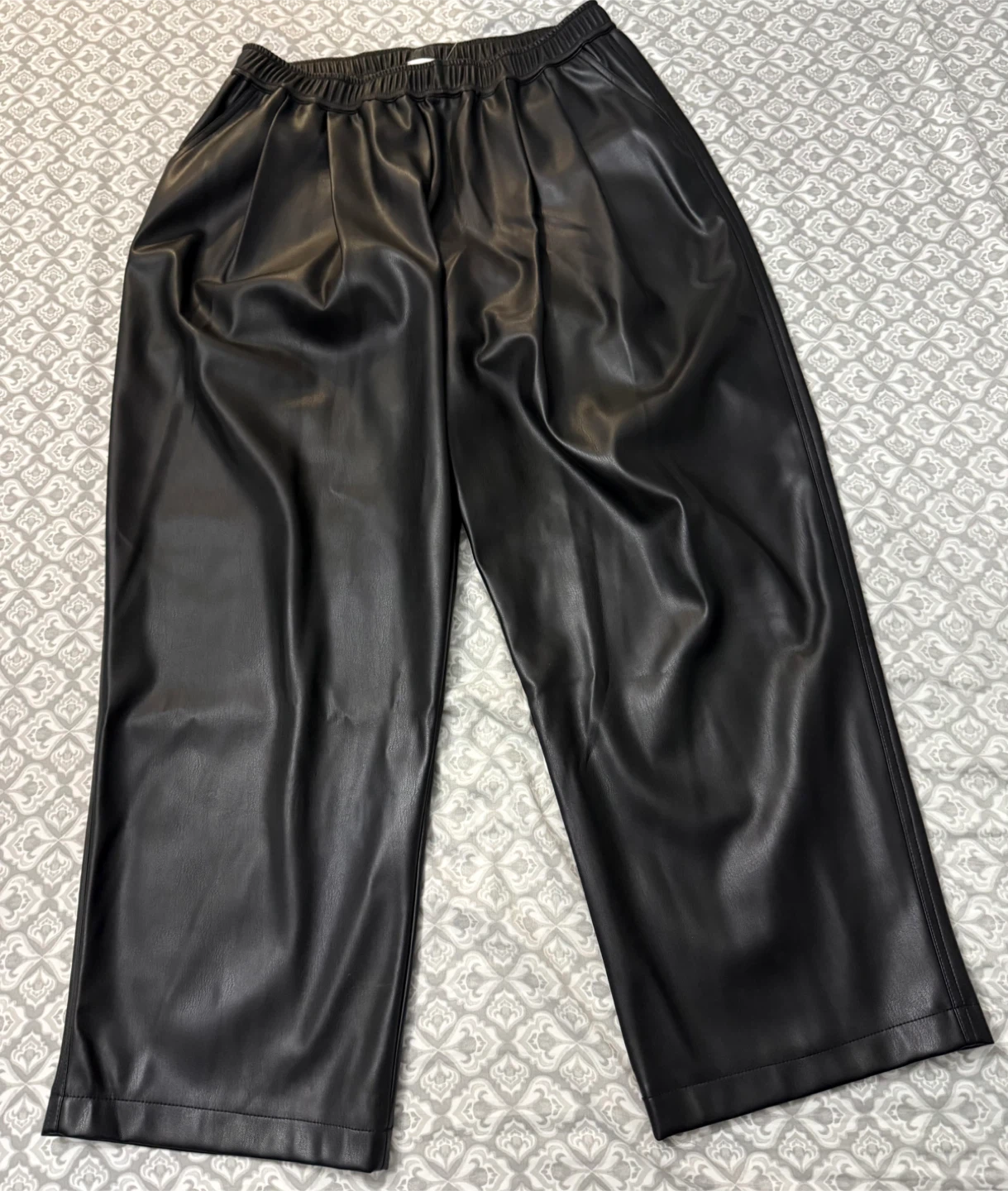Black Faux Leather Pants - photo 3