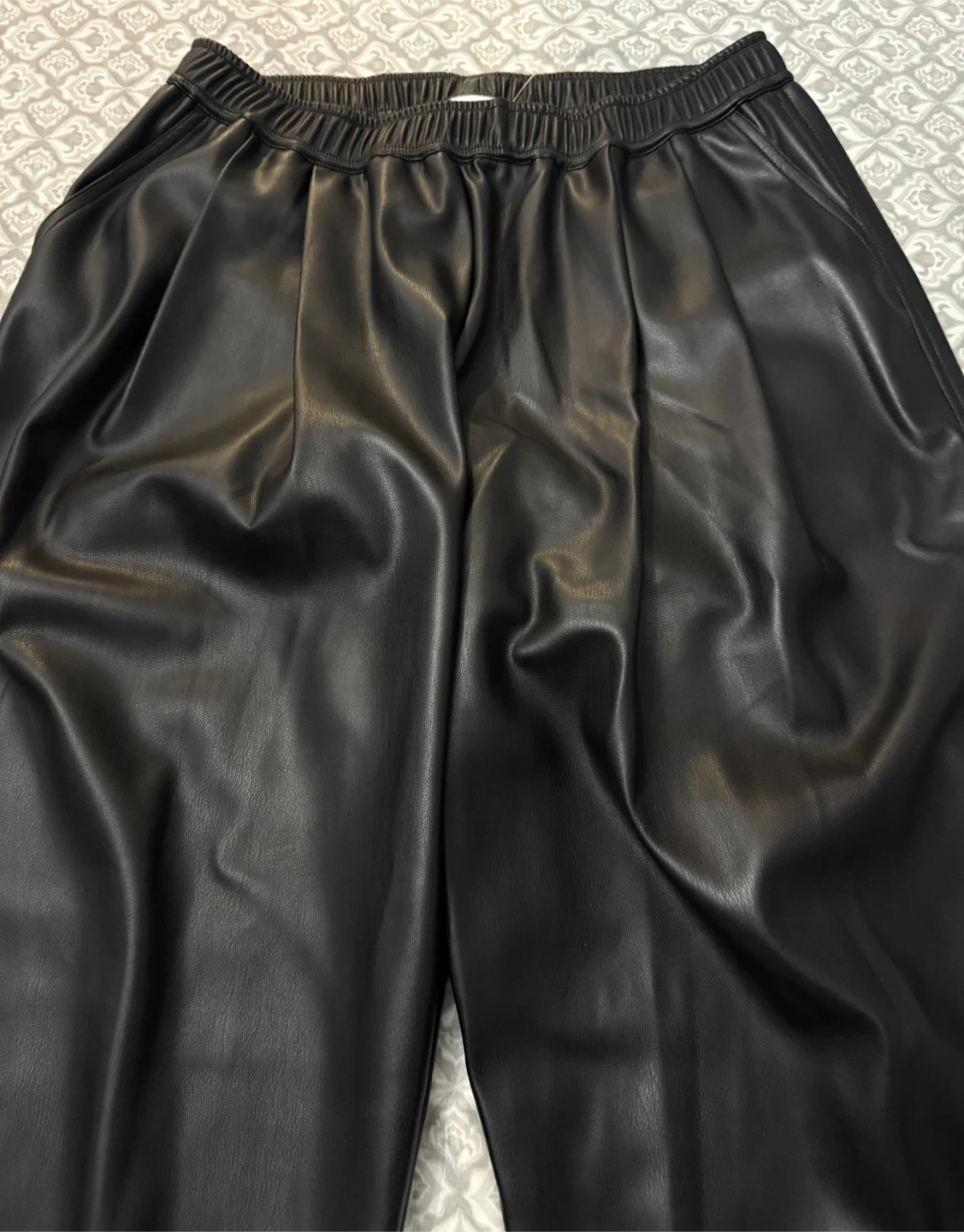 Black Faux Leather Pants - photo 5