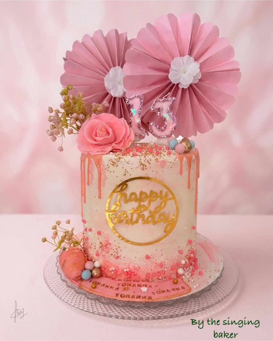 Happy Birthday Cake with "13" Candles