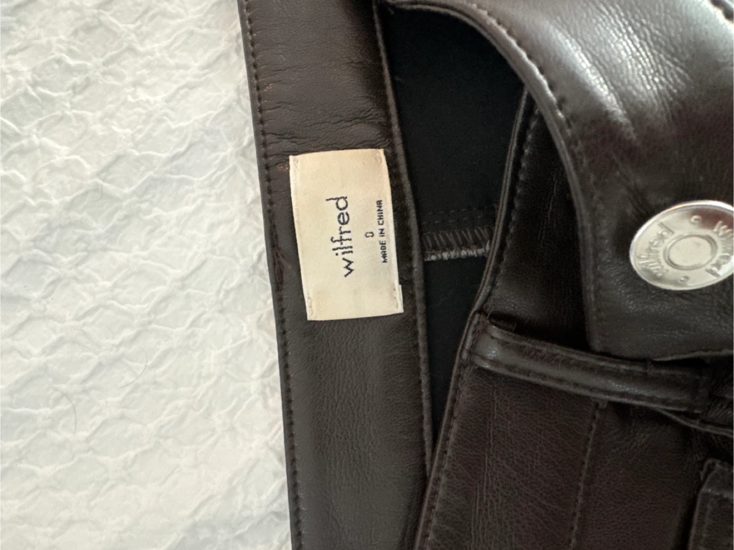Wilfred Faux Leather Pants - Black and Brown - photo 2