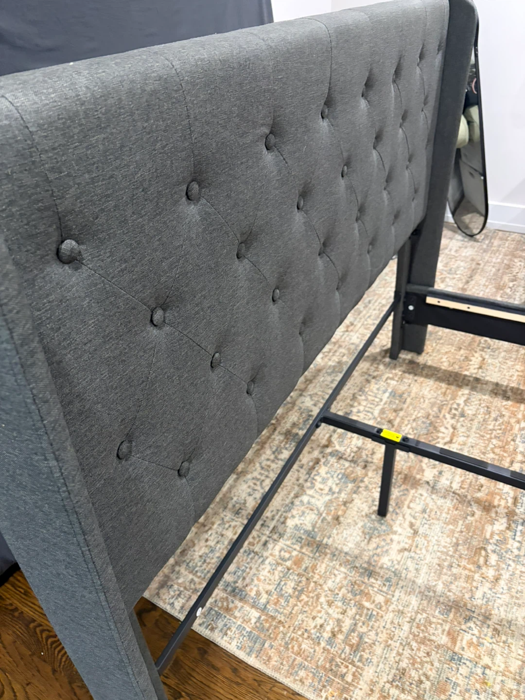 Wayfair Grey Upholstered Tufted Headboard Bed Frame - photo 2
