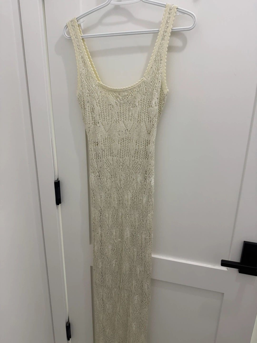 GUESS Cream Knit Sequin Tank Dress XS