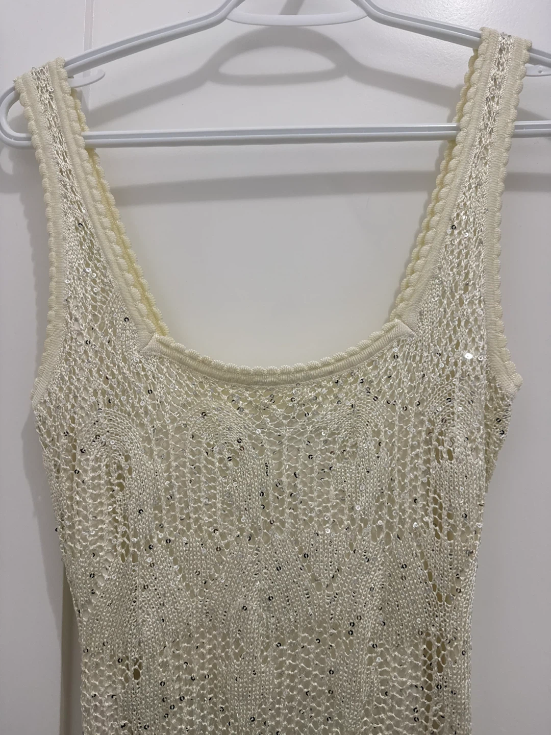 GUESS Cream Knit Sequin Tank Dress XS - photo 2