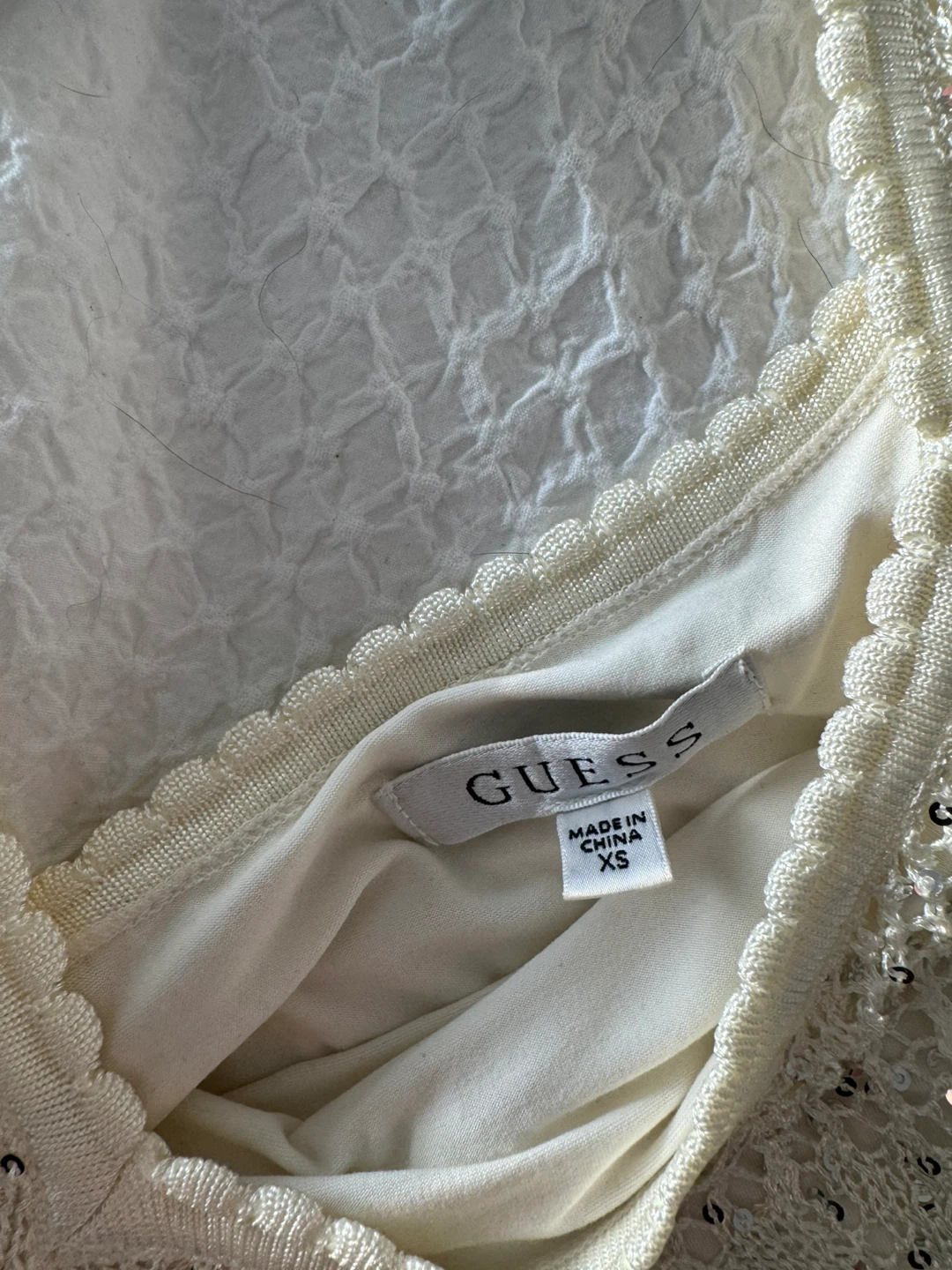 GUESS Cream Knit Sequin Tank Dress XS - photo 3