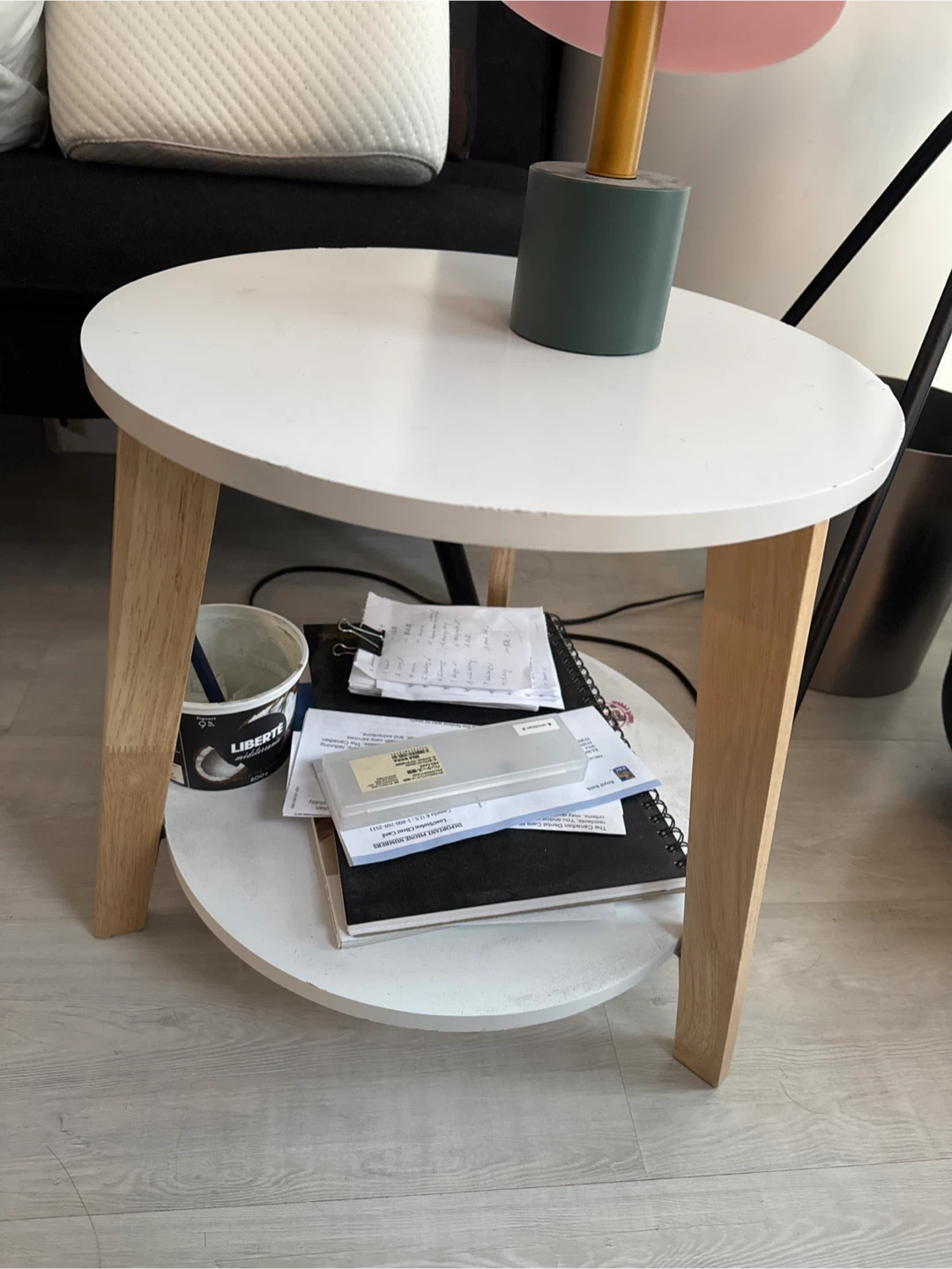 Side Table & Pink Dome Table Lamp - photo 4