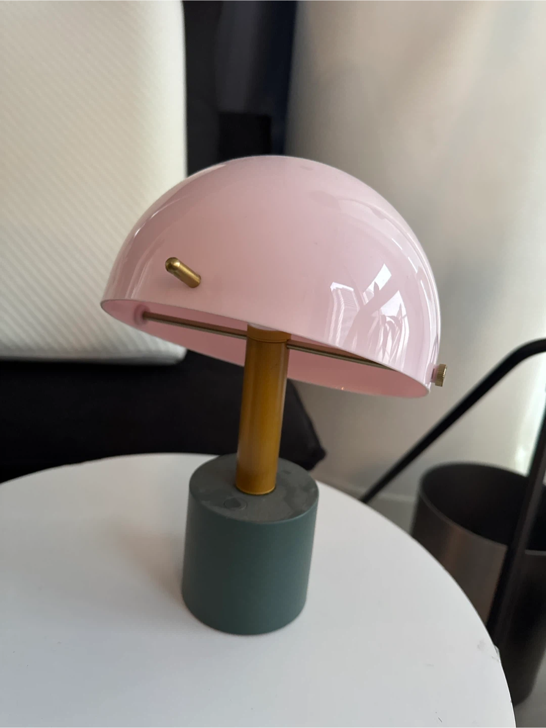 Side Table & Pink Dome Table Lamp - photo 2