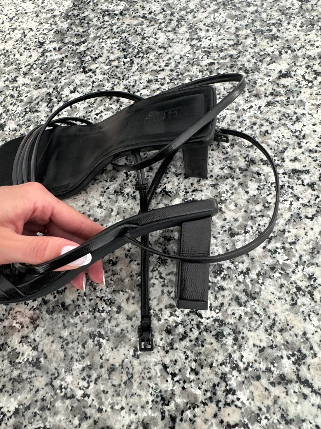 Pull&Bear Black Strappy Block Heel Sandals Size 8 - photo 3