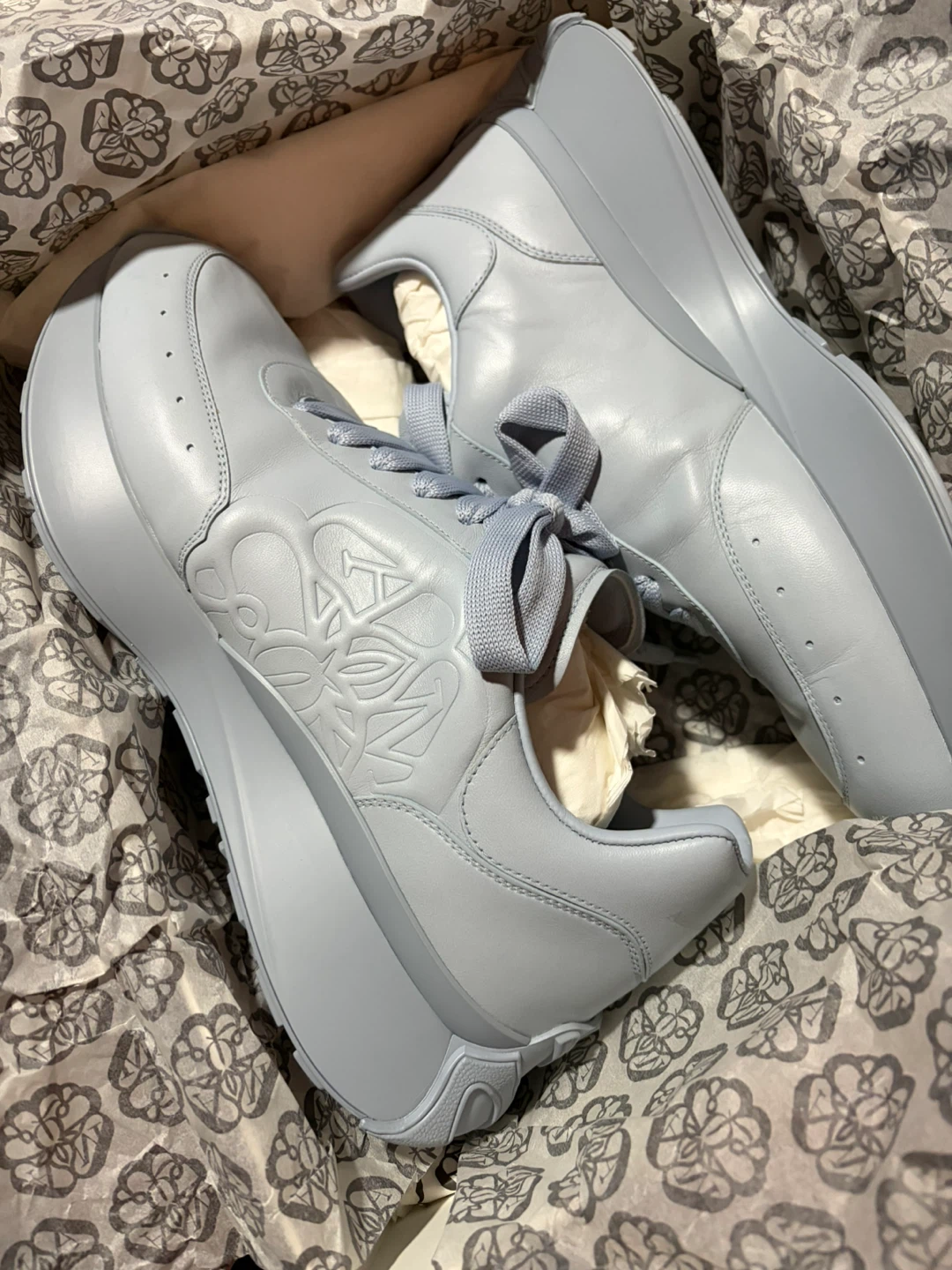 Alexander McQueen Nappa Sprint Sneakers - Silver/Blue - Size 46 - photo 3