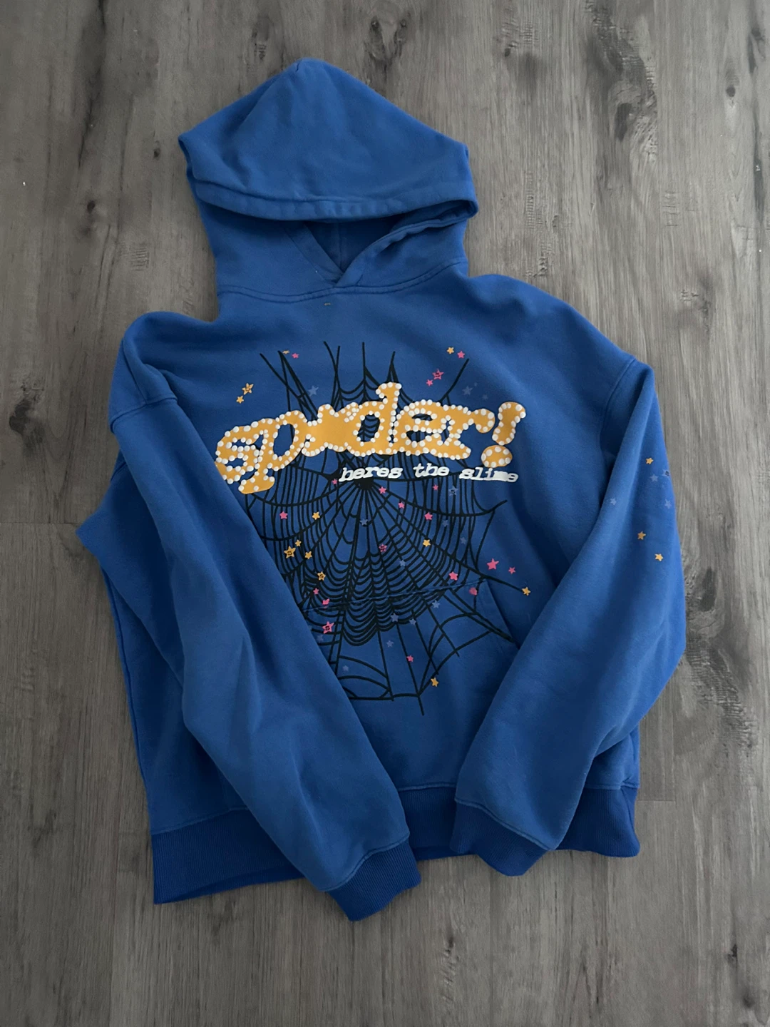 Spider hoodie blue size M