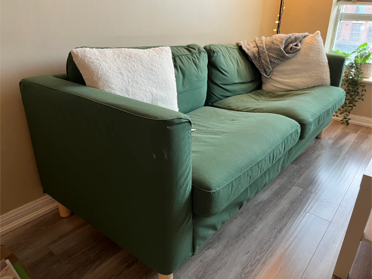 Moving sale - IKEA Karlstad Green Couch - photo 4