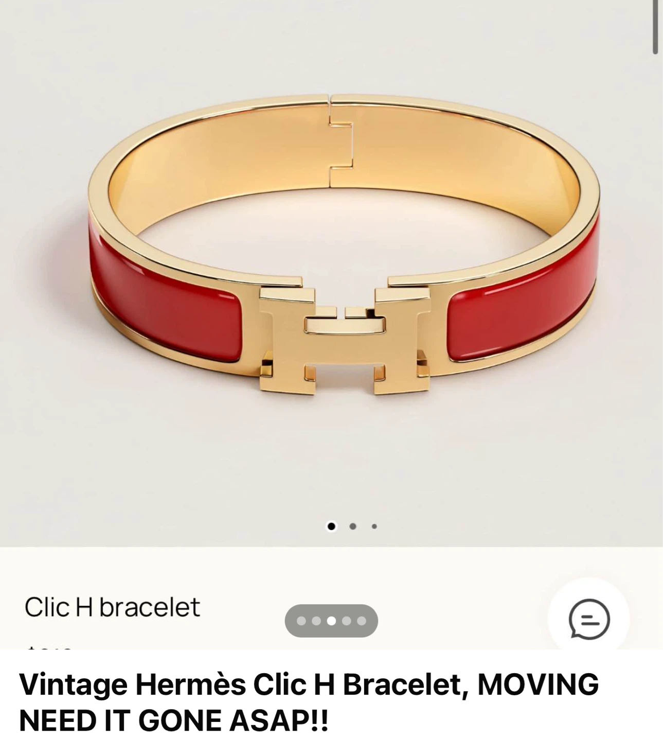 Hermès Clic H Bracelet - Gold & Red Enamel - photo 3
