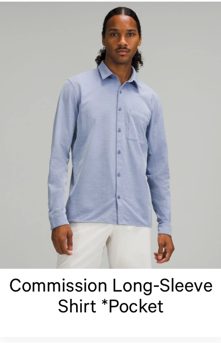 Lululemon Commission Long-Sleeve Shirt Pocket XL - Powder Blue