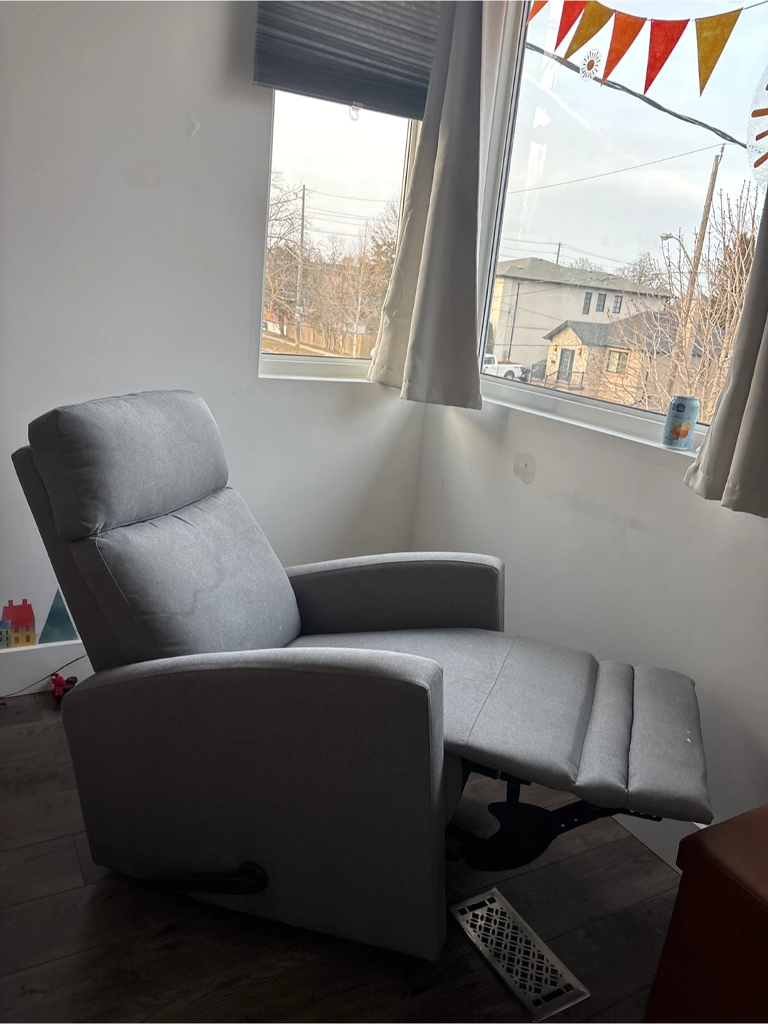 Grey Fabric Recliner Chair - photo 2