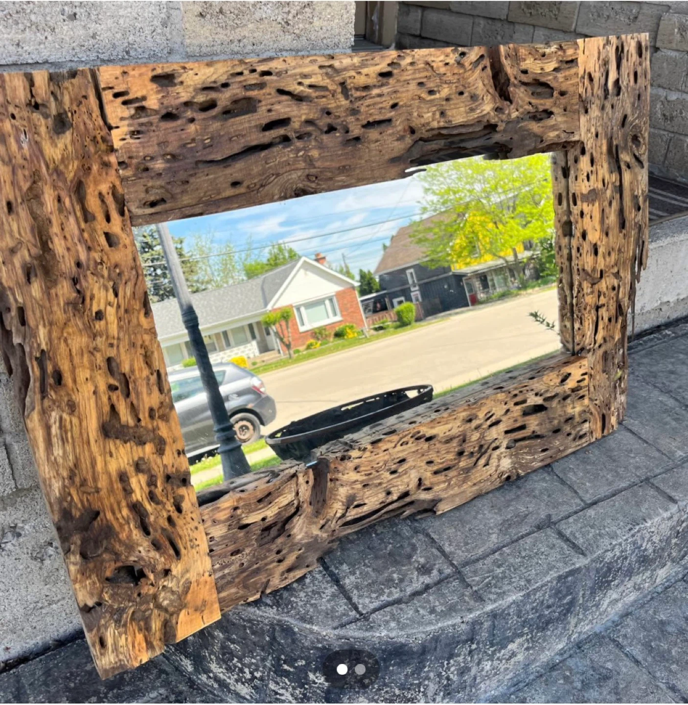 Rustic Wood Framed Mirror