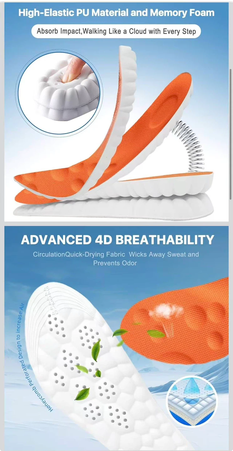 4D Cloud Technology Memory Foam Insoles for Shoes - photo 2