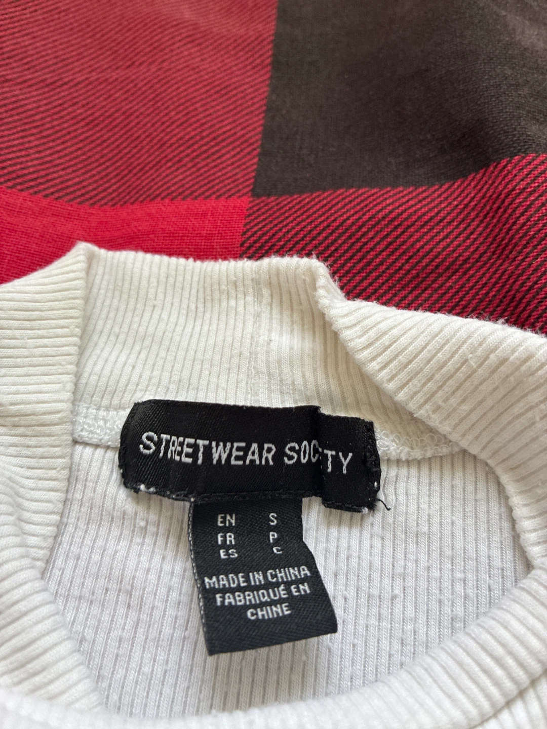 Streetwear Society White Ribbed Mock Neck Top - Size S - photo 3