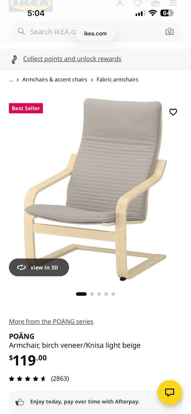 IKEA POÄNG Footstool and chair