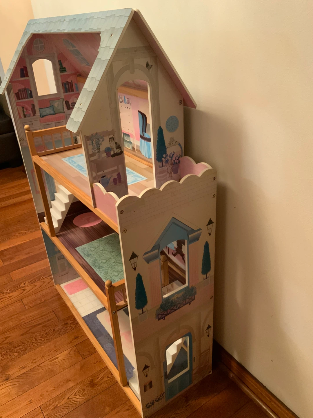 Wooden Dollhouse with Furniture - photo 2