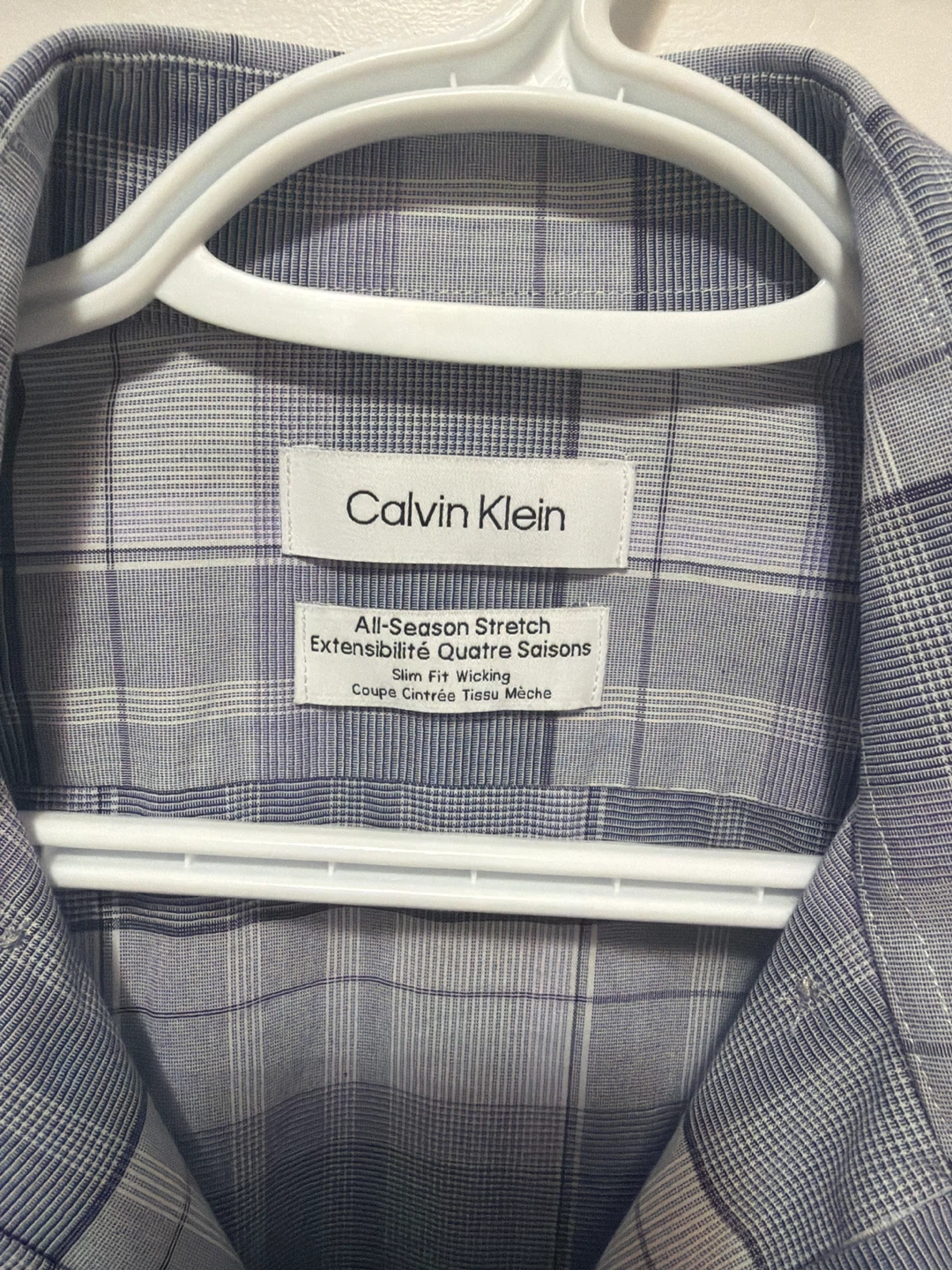 Calvin Klein All-Season Stretch Slim Fit Plaid Dress Shirt - photo 2