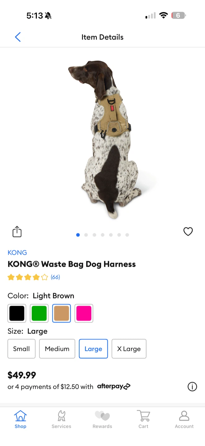 KONG Waste Bag Dog Harness - medium, Light Brown - photo 2