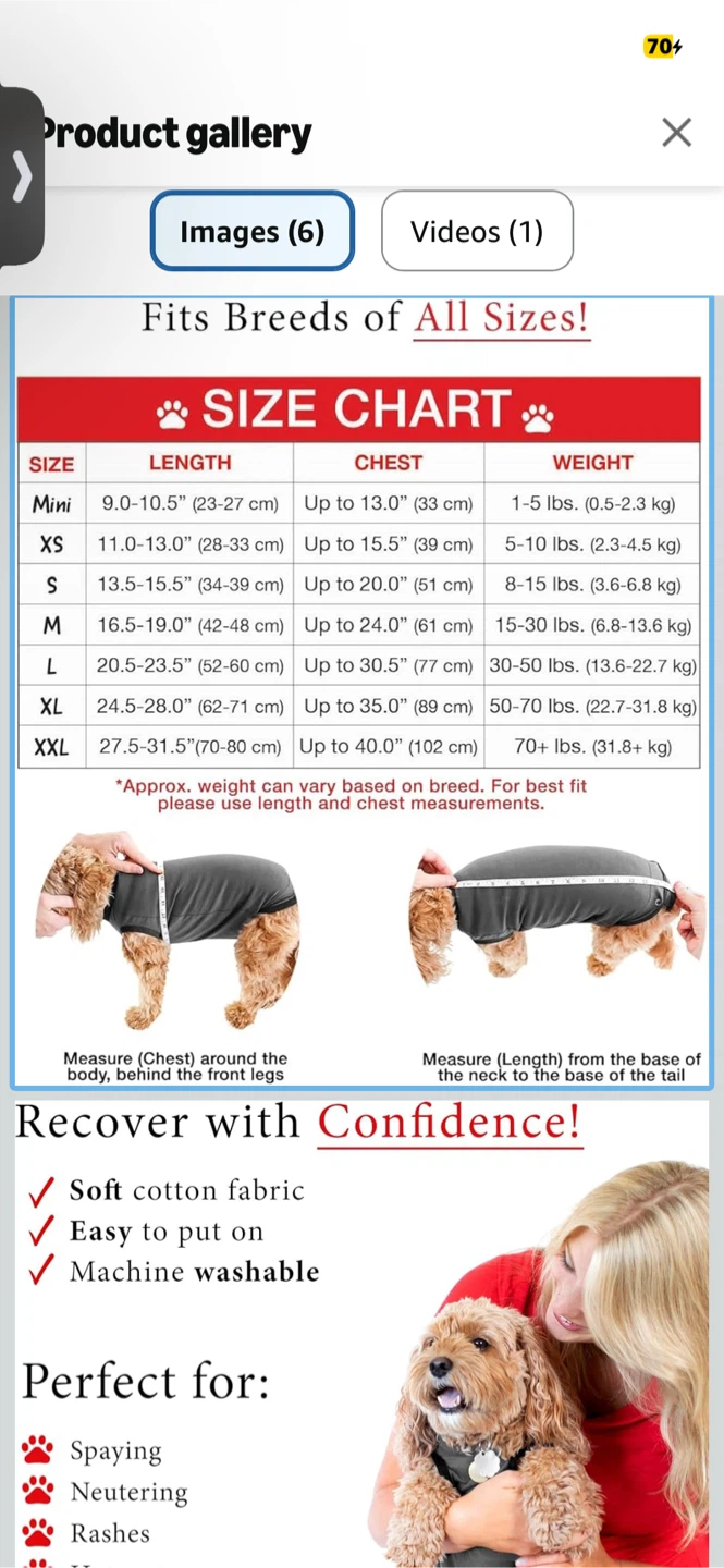 Dog Surgical Suit-Medium - photo 5