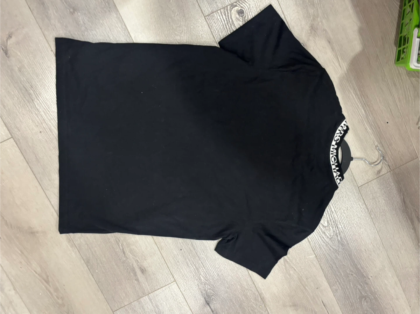 Michael Kors Logo Collar Black T-Shirt Size M Designer - photo 2
