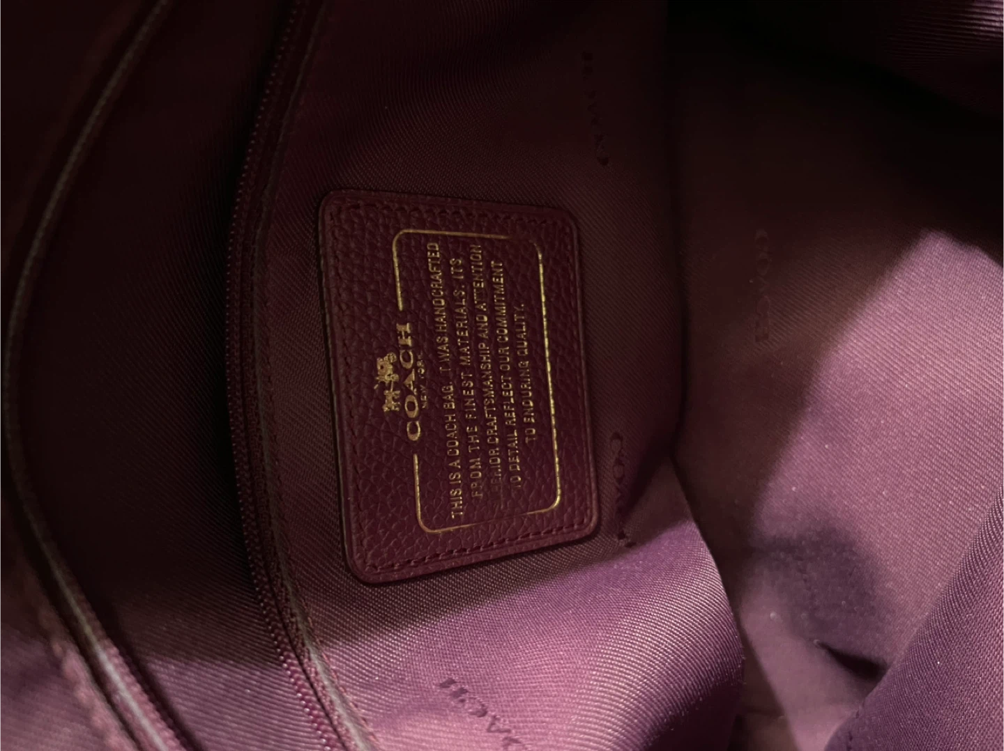 Coach Handbag - Plum Floral Print Leather - photo 3