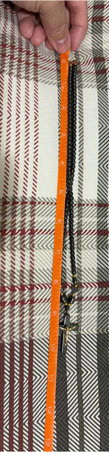 Beaded Necklace with Crucifix Pendant - photo 2