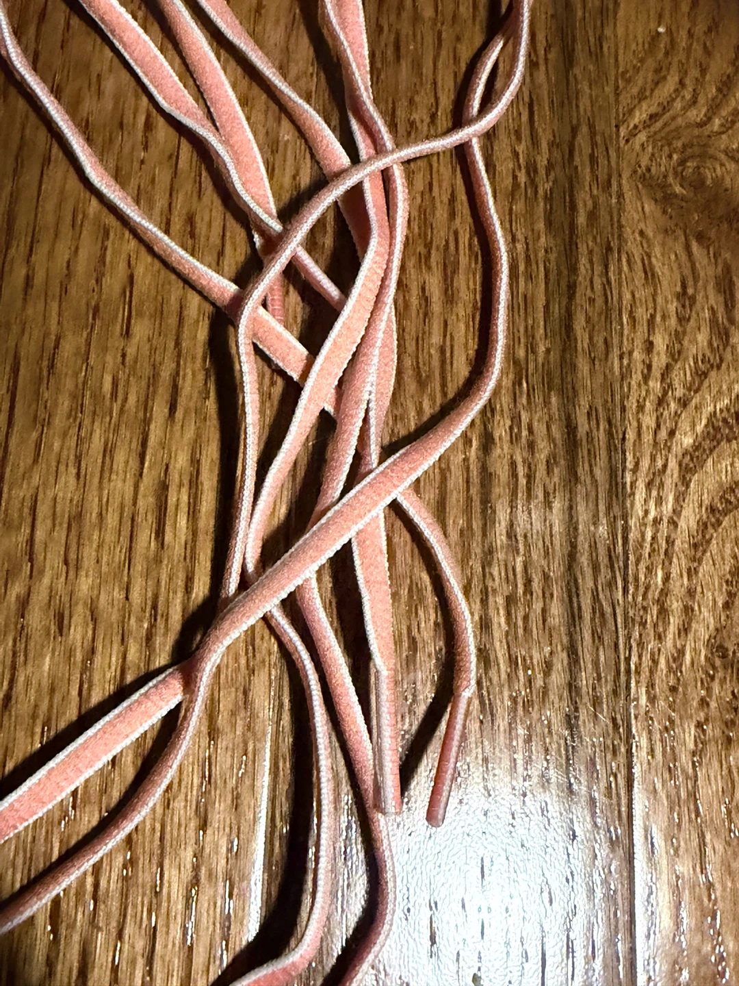 Pink and White Striped Shoelaces - photo 2