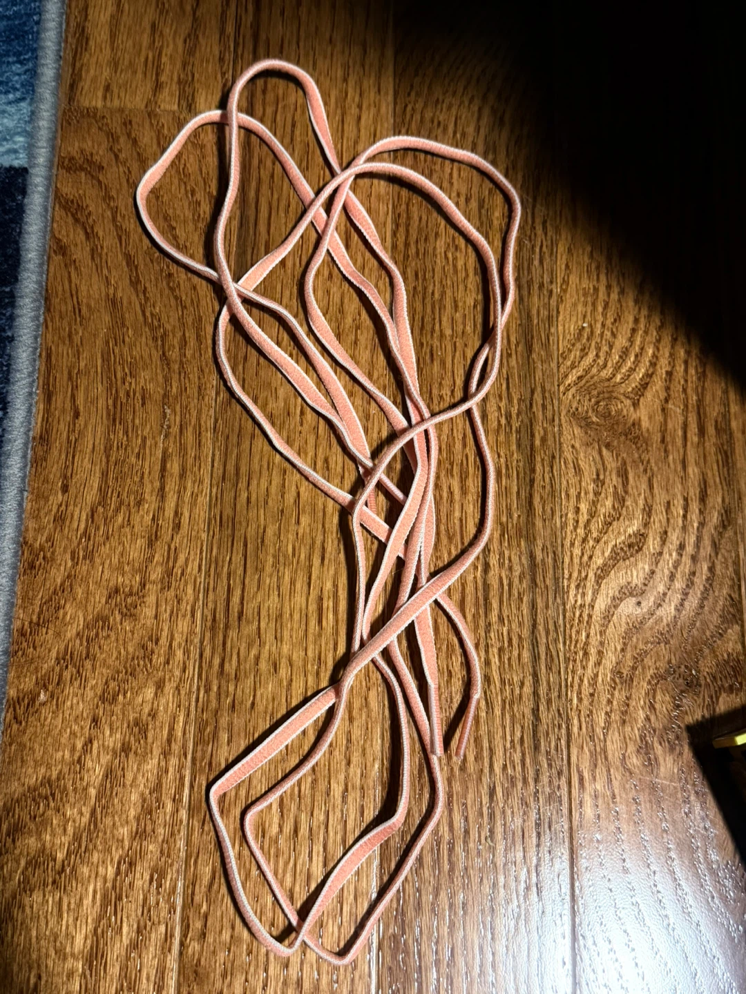 Pink and White Striped Shoelaces