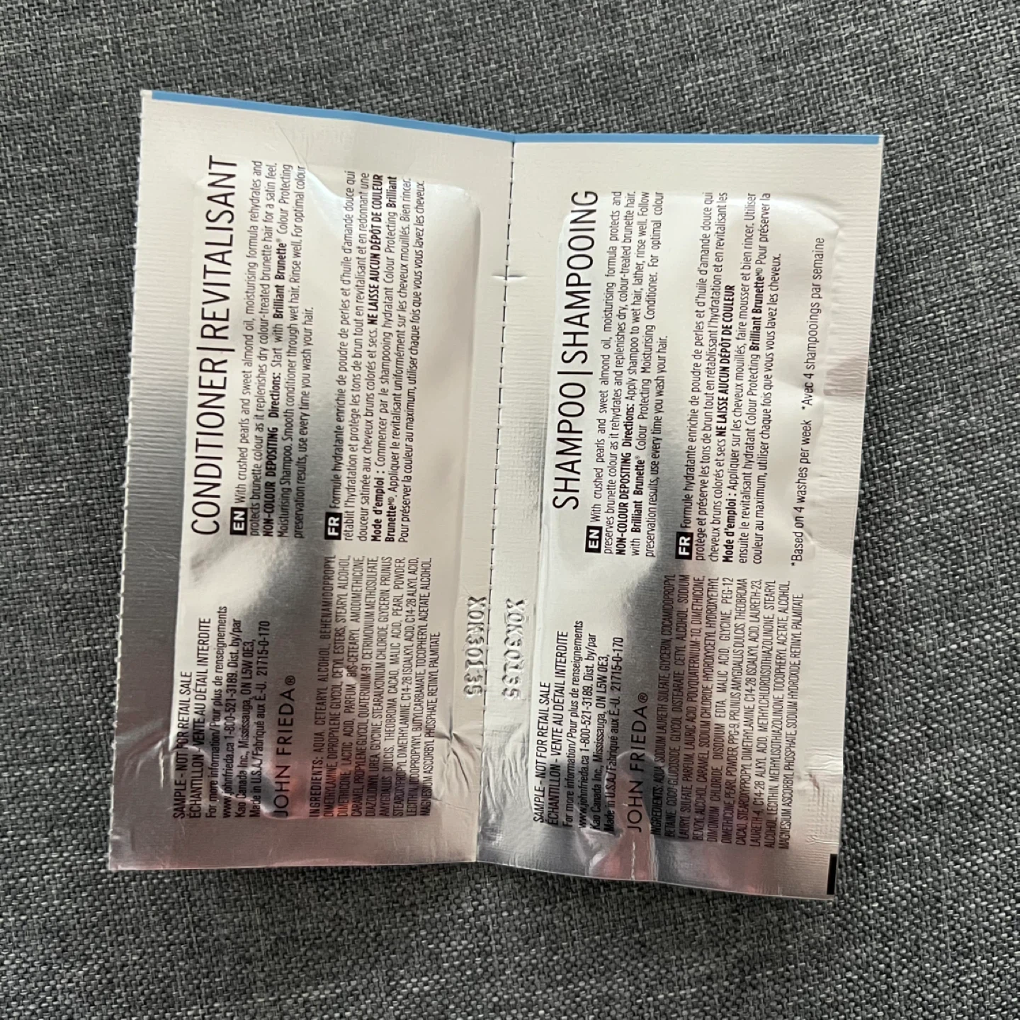 John Frieda Shampoo & Conditioner Samples - photo 2